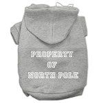 Property of North Pole Screen Print Pet Hoodies (Color/Size: Grey Size XL)