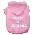 Property of North Pole Screen Print Pet Hoodies (Color/Size: Pink Size S)