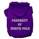 Property of North Pole Screen Print Pet Hoodies (Color/Size: Purple Size XL)