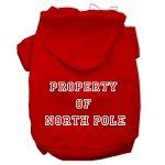 Property of North Pole Screen Print Pet Hoodies (Color/Size: Red Size XL)