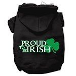 Proud to be Irish Screen Print Pet Hoodies (Color/Size: Black Size Sm)