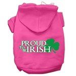 Proud to be Irish Screen Print Pet Hoodies (Color/Size: Bright Pink Size Sm)