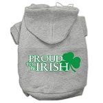 Proud to be Irish Screen Print Pet Hoodies (Color/Size: Grey Size XL)