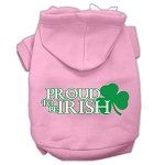 Proud to be Irish Screen Print Pet Hoodies (Color/Size: Light Pink Size XL)