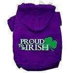 Proud to be Irish Screen Print Pet Hoodies (Color/Size: Purple Size XL)