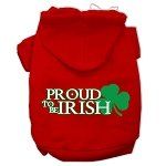 Proud to be Irish Screen Print Pet Hoodies (Color/Size: Red Size XL)