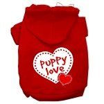 Puppy Love Screen Print Pet Hoodies (Color/Size: Red Size Sm)