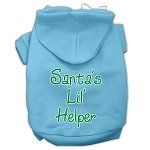 Santa's Lil' Helper Screen Print Pet Hoodies (Color/Size: Baby Blue Size XXXL)