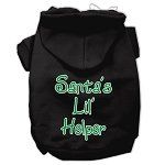 Santa's Lil' Helper Screen Print Pet Hoodies (Color/Size: Black Size XXXL)