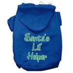 Santa's Lil' Helper Screen Print Pet Hoodies (Color/Size: Blue Size XXXL)