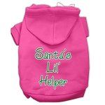 Santa's Lil' Helper Screen Print Pet Hoodies (Color/Size: Bright Pink Size XXXL)