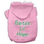 Santa's Lil' Helper Screen Print Pet Hoodies (Color/Size: Light Pink Size XXXL)