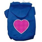 Pink Swiss Dot Heart Screen Print Pet Hoodies (Color/Size: Blue Size XXXL)