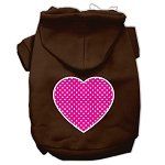 Pink Swiss Dot Heart Screen Print Pet Hoodies (Color/Size: Brown Size XXXL)