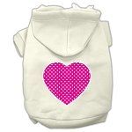 Pink Swiss Dot Heart Screen Print Pet Hoodies (Color/Size: Cream Size XXXL)