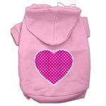 Pink Swiss Dot Heart Screen Print Pet Hoodies (Color/Size: Light Pink Size XXXL)