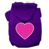 Pink Swiss Dot Heart Screen Print Pet Hoodies