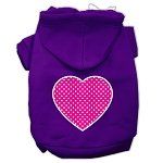 Pink Swiss Dot Heart Screen Print Pet Hoodies (Color/Size: Purple Size XXXL)