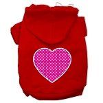 Pink Swiss Dot Heart Screen Print Pet Hoodies (Color/Size: Red Size XXXL)