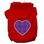 Purple Swiss Dot Heart Screen Print Pet Hoodies (Color/Size: Red Size XS)