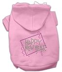 Happy New Year Rhinestone Hoodies (Color/Size: Pink XS)