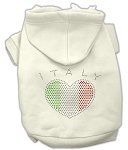 Italian Rhinestone Hoodies (Color/Size: Cream XS)