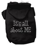 It's All About Me Rhinestone Hoodies (Color/Size: Black XXL)