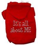 It's All About Me Rhinestone Hoodies (Color/Size: Red XS)