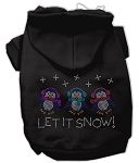 Let it Snow Penguins Rhinestone Hoodie (Color/Size: Black XL)