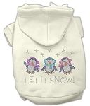 Let it Snow Penguins Rhinestone Hoodie (Color/Size: Cream XS)