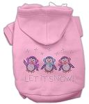 Let it Snow Penguins Rhinestone Hoodie (Color/Size: Pink XL)