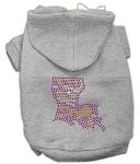 Louisiana Rhinestone Hoodie (Color/Size: Grey XL)