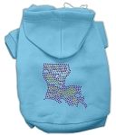 Louisiana Rhinestone Hoodie (Color/Size: Baby Blue XXL)