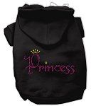 Princess Rhinestone Hoodies (Color/Size: Black XXXL)