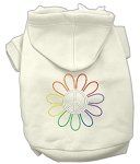 Rhinestone Rainbow Flower Peace Sign Hoodie (Color/Size: Cream XL)