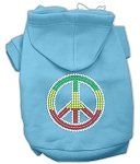 Rasta Peace Sign Hoodie (Color/Size: Baby Blue XL)