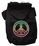 Rasta Peace Sign Hoodie (Color/Size: Black XL)