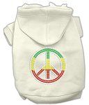 Rasta Peace Sign Hoodie (Color/Size: Cream XL)