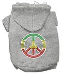 Rasta Peace Sign Hoodie (Color/Size: Grey XL)