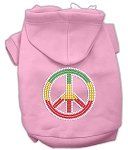 Rasta Peace Sign Hoodie (Color/Size: Pink XL)