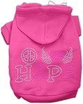 Peace Love Hope Breast Cancer Rhinestone Pet Hoodie (Color/Size: Bright Pink XXXL)