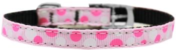 Confetti Dots Nylon Dog Collar with classic buckle 3/8"