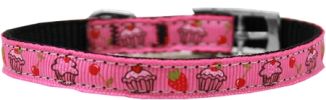 Cupcakes Nylon Dog Collar with classic buckle 3/8"