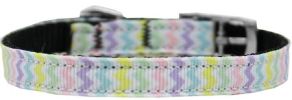 Spring Chevron Nylon Dog Collar with classic buckle 3/8"