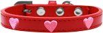 Pink Glitter Heart Widget Dog Collar (Color/Size: Red Size 20)