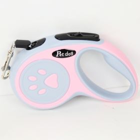 Hand Holding Rope One-click Brake For Walking The Dog Retractable Leash Hand Holding Rope (Option: Pink 3 M)