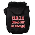 Head Elf In Charge Screen Print Pet Hoodies (Color/Size: Black Size Sm)