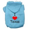 I Love Texas Screen Print Pet Hoodies