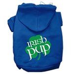 Irish Pup Screen Print Pet Hoodies (Color/Size: Blue Size Sm)