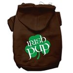 Irish Pup Screen Print Pet Hoodies (Color/Size: Brown Size Sm)